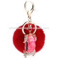 2016 Nouveau style Fur Ball Keychains fourrure de lapin pom poms pour la décoration de voiture